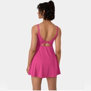 NWT Halara Double Strap Backless Twisted Plush Activewear Dress